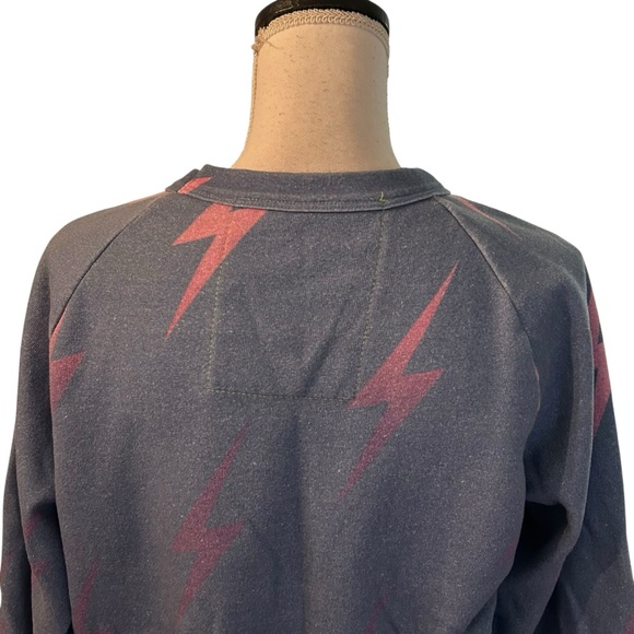 Aviator Nation Lightening Bolt Crewneck Sweatshirt Women’s SZ XS in Blue Grey - Picture 5 of 8